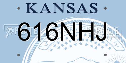 616NHJ Kansas License Plate