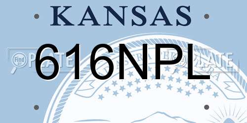 616NPL Kansas License Plate