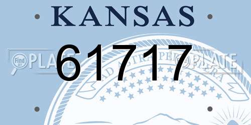 61717 Kansas License Plate