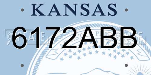 6172ABB Kansas License Plate
