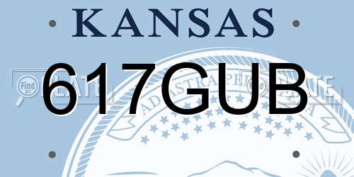 617GUB Kansas License Plate