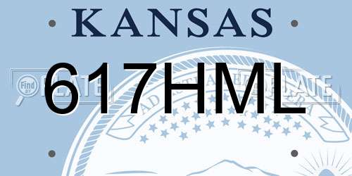 617HML Kansas License Plate