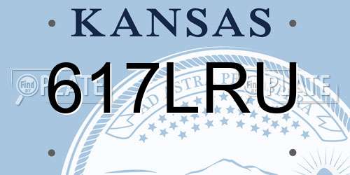 617LRU Kansas License Plate