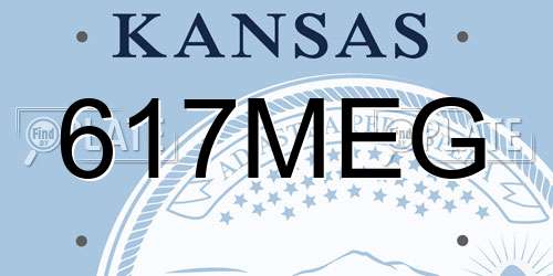 617MEG Kansas License Plate