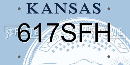 617SFH Kansas License Plate