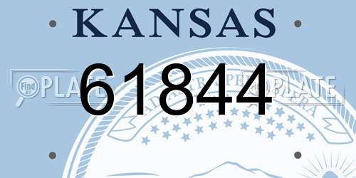 61844 Kansas License Plate