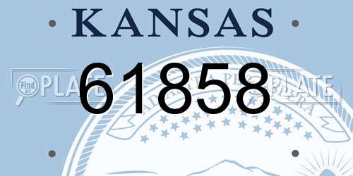 61858 Kansas License Plate