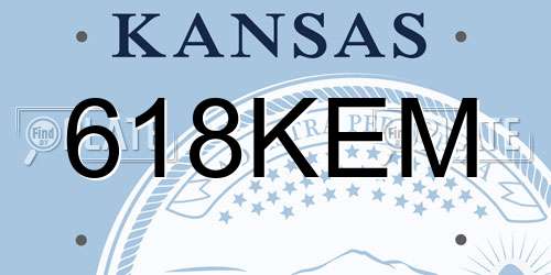 618KEM Kansas License Plate