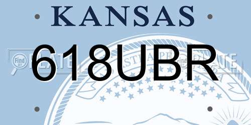 618UBR Kansas License Plate