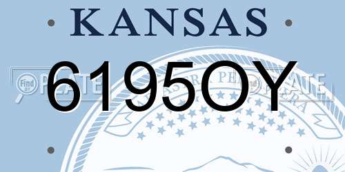 6195OY Kansas License Plate