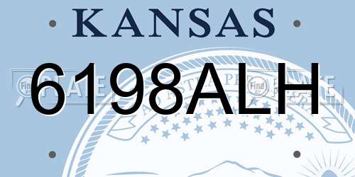 6198ALH Kansas License Plate
