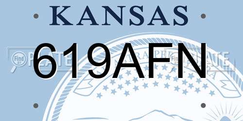 619AFN Kansas License Plate