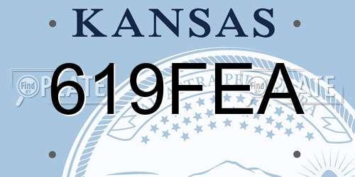 619FEA Kansas License Plate