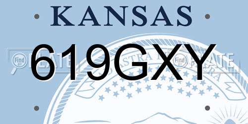 619GXY Kansas License Plate