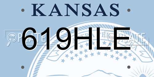 619HLE Kansas License Plate