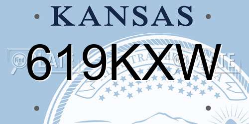 619KXW Kansas License Plate