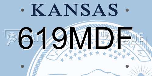 619MDF Kansas License Plate