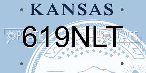 619NLT Kansas License Plate