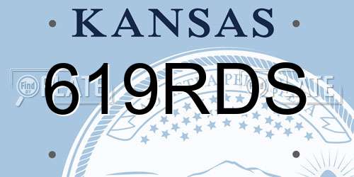 619RDS Kansas License Plate