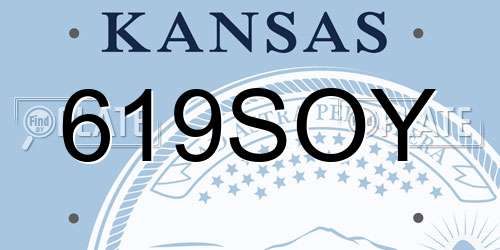 619SOY Kansas License Plate