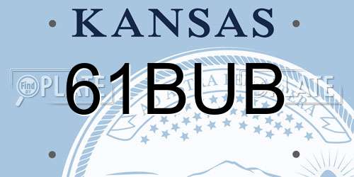 61BUB Kansas License Plate