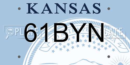 61BYN Kansas License Plate