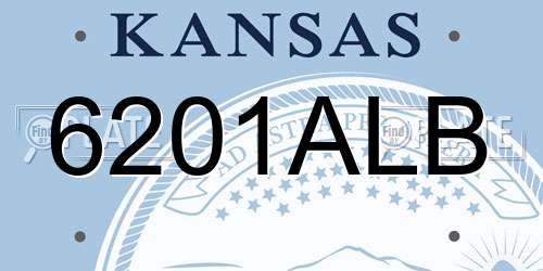 6201ALB Kansas License Plate
