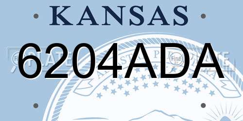 6204ADA Kansas License Plate