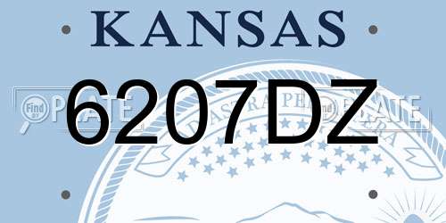 6207DZ Kansas License Plate
