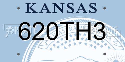 620TH3 Kansas License Plate