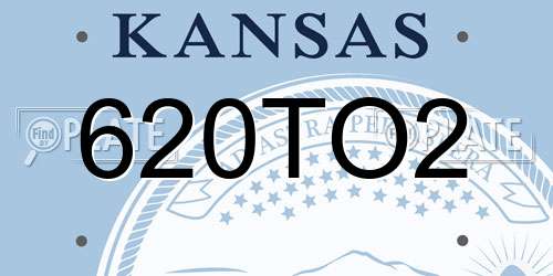 620TO2 Kansas License Plate