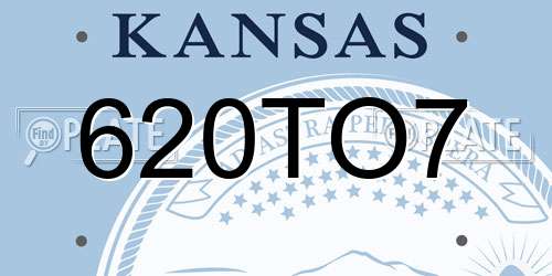 620TO7 Kansas License Plate