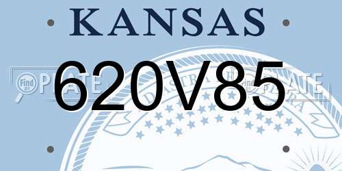 620V85 Kansas License Plate