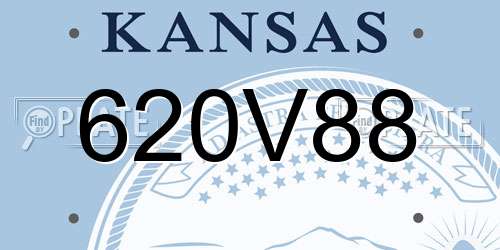 620V88 Kansas License Plate