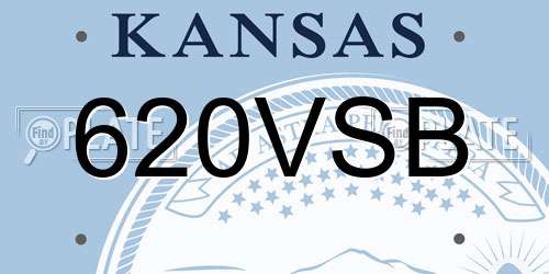 620VSB Kansas License Plate