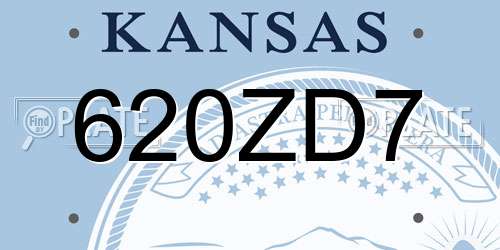 620ZD7 Kansas License Plate