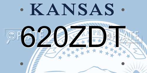 620ZDT Kansas License Plate