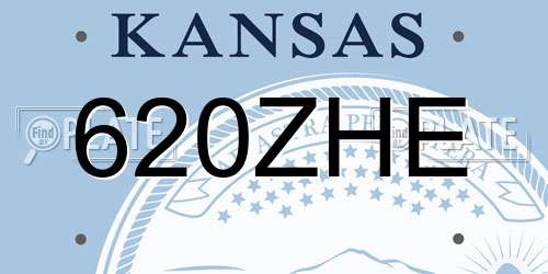620ZHE Kansas License Plate