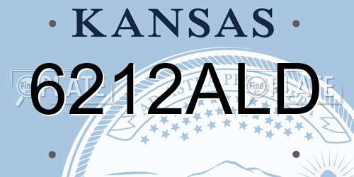 6212ALD Kansas License Plate