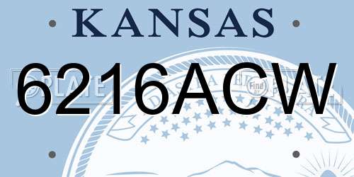 6216ACW Kansas License Plate