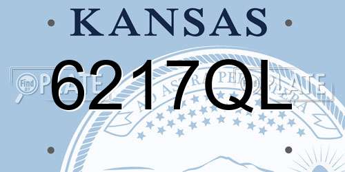 6217QL Kansas License Plate