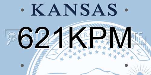 621KPM Kansas License Plate