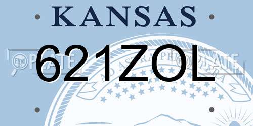 621ZOL Kansas License Plate