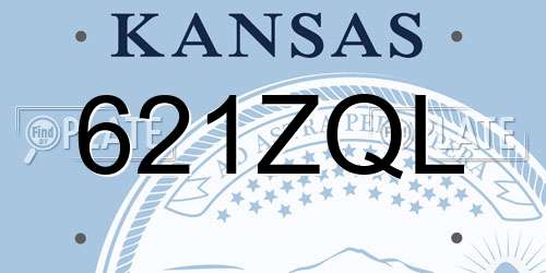 621ZQL Kansas License Plate