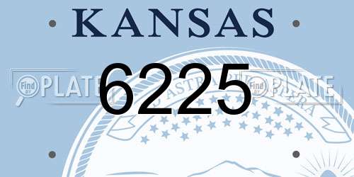 6225 Kansas License Plate
