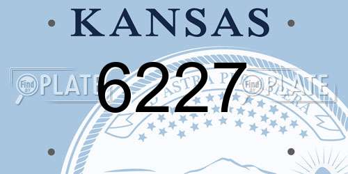 6227 Kansas License Plate