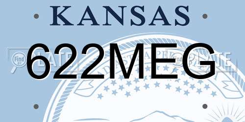 622MEG Kansas License Plate