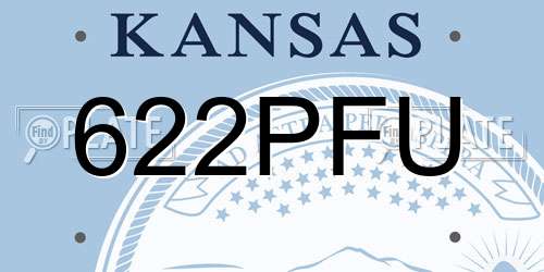 622PFU Kansas License Plate