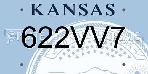 622VV7 Kansas License Plate