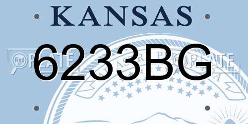6233BG Kansas License Plate
